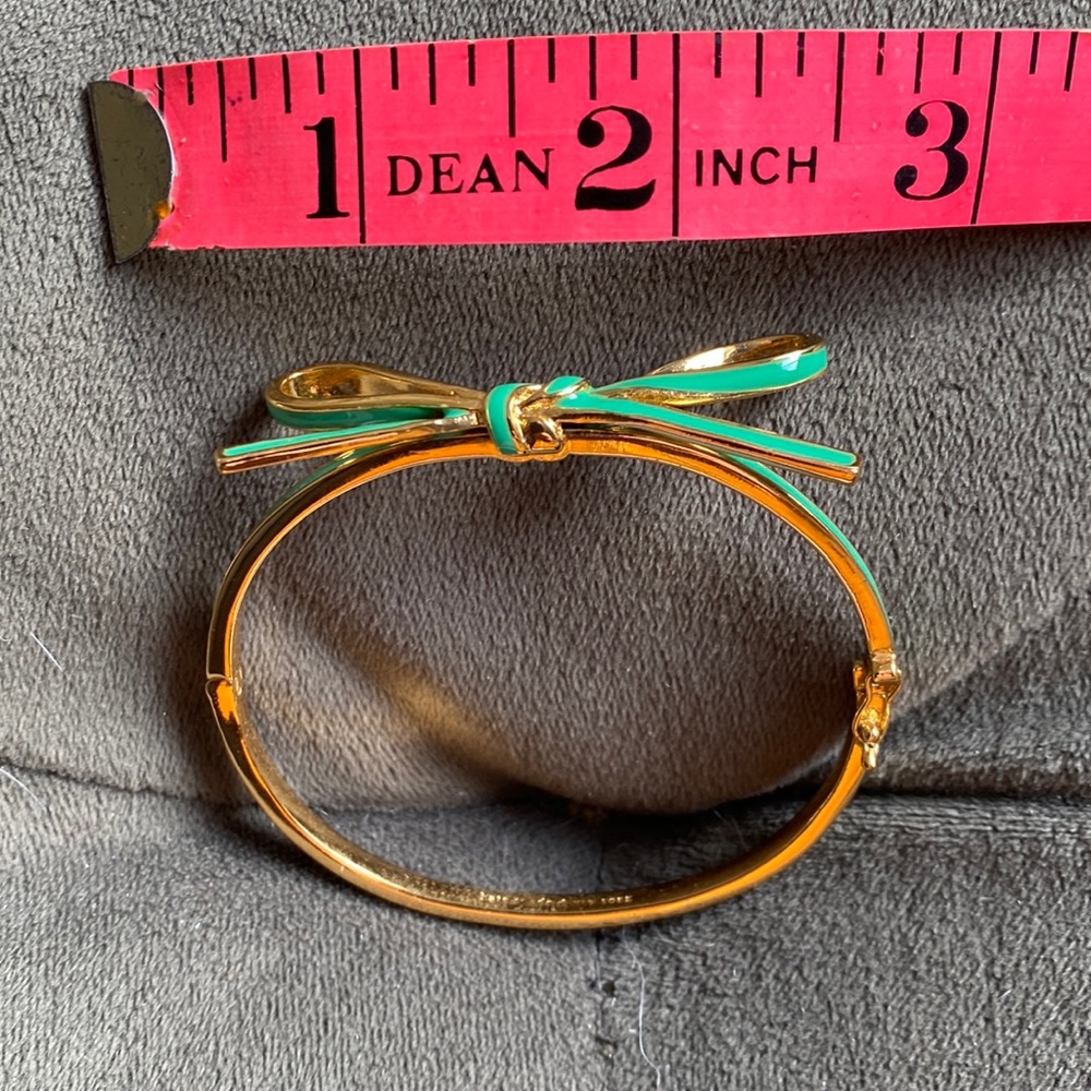 Kate Spade bow bracelet - green and gold